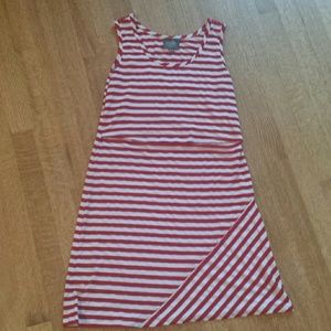 Red and White Stripe Nursing Dress